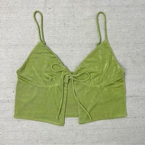 Elodie green open front cami cropped top XL